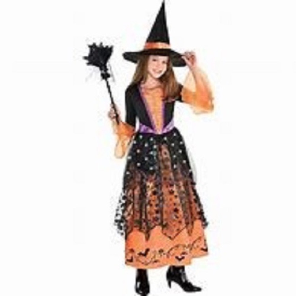 Girls Magical Witch Halloween Costume Size Medium 8-10 New Light Up LED